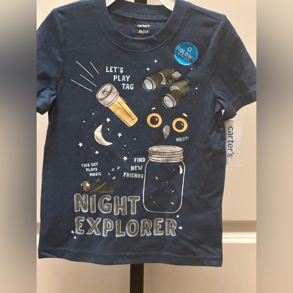 Carters Toddler Boys Three Assorted Styles Graphic T-Shirts & One Pocket Henley - Picture 8 of 16